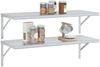 vidaXL Wandregale 2 Stk. 100x40 cm Silbern Edelstahl 3214502 Bild 4