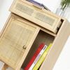 Casâme 'MIYA' Nachttisch mit natürlichem Rattangeflecht, Eschenfurnier H71cm - Beige - Helles Holz Bild 5