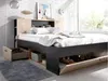 Vente-unique - Bett mit Kopfteil, Stauraum & Schubladen - 160 x 200 cm - Naturfarben & Anthrazit - LEANDRE Bild 3