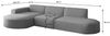 Ecksofa Designersofa PALMA in Stoff Noel Hellgrau Ottomane Links Bild 2