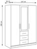 Beautysofa Kleiderschrank BALID D3 Schrank mit Spiegel (Drehtürenschrank mit Einlegeböden, Kleiderstange und 3 Schubladen, 3-türig) Breite: 147 cm Bild 2