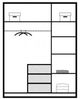 Beautysofa Kleiderschrank BALID D3 Schrank mit Spiegel (Drehtürenschrank mit Einlegeböden, Kleiderstange und 3 Schubladen, 3-türig) Breite: 147 cm Bild 4