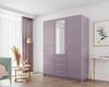 Beautysofa Kleiderschrank BALID D3 Schrank mit Spiegel (Drehtürenschrank mit Einlegeböden, Kleiderstange und 3 Schubladen, 3-türig) Breite: 147 cm Bild 5