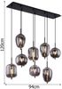 LED Pendelleuchte mit 8 Rauchglaskugeln Metall Schwarz, Breite 94cm Bild 3
