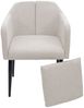 6er-Set Esszimmerstuhl HWC-H93, Küchenstuhl Lehnstuhl Stuhl ~ Stoff/Textil creme-beige Bild 2