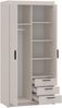 AX LIVING Storicos 2T3S Kleiderschrank Beige mit schubladen 89,7 cm Bild 3