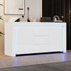 Wohnzimmerschrank mit 3 Schubladen & 2 Türen, Hochglanz-Sideboard mit LED-Leiste, 140×40×65 cm Bild 3