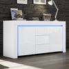 Wohnzimmerschrank mit 3 Schubladen & 2 Türen, Hochglanz-Sideboard mit LED-Leiste, 140×40×65 cm Bild 5
