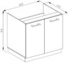 Spülenunterschrank R-Line Rot 80 cm J-Shape, ohne Arbeitsplatte Vicco Bild 2