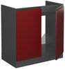 Spülenunterschrank R-Line Rot 80 cm J-Shape, ohne Arbeitsplatte Vicco Bild 3