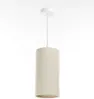BPS Koncept 0T0-013-15w30 Hängeleuchte BOHO ELEGANT E27 1x40W natürliches Leinenstoff auf PVC-Kunststoff weiß H:102cm Ø15cm dimmbar Bild 4