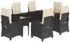 vidaXL 7-tlg. Garten-Essgruppe mit Kissen Schwarz Poly Rattan 3212727 Bild 2