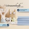 Traumhaft gut schlafen Spannbetttuch für Kinder, 100% Baumwolle, 70x140 cm, versch. Farben, Farbe: Hellblau, Größe: 70 x 140 cm Bild 4