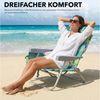 TLGREEN Campingstuhl Klappbar Leicht Aluminium, (Rucksack Klappstuhl Strand, 1 St), Campingstuhl Kann Flach Liegen,bis 150 kg belastbar Bild 2