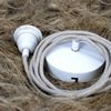 HOOPZI - Pendelleuchte - Hang 1 Flammig - 2,5m Textilkabel Seil - 1 X E27 Fassung - Vintage Retro natur mit weißer Fassung Bild 4