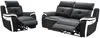 Vente-unique - ANGELIQUE Sofa and armchair set Leder SchwarzWeiß - B 97 cm x H 103 cm x L 207 cm106 cm Bild 3