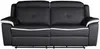 Vente-unique - ANGELIQUE Sofa and armchair set Leder SchwarzWeiß - B 97 cm x H 103 cm x L 207 cm106 cm Bild 4