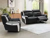 Vente-unique - ANGELIQUE Sofa and armchair set Leder SchwarzWeiß - B 97 cm x H 103 cm x L 207 cm106 cm Bild 1