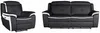 Vente-unique - ANGELIQUE Sofa and armchair set Leder SchwarzWeiß - B 97 cm x H 103 cm x L 207 cm106 cm Bild 2