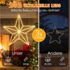 Quntis LED-Lichterkette LED Stern Fensterdeko, Warmweiß weihnachtsdeko, Faltbar, mit 3m Kabel, 50cm Fünfzackstern, 282 LEDs, IP20, inkl. Haken, Ideal für Fenster Bild 2