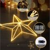 Quntis LED-Lichterkette LED Stern Fensterdeko, Warmweiß weihnachtsdeko, Faltbar, mit 3m Kabel, 50cm Fünfzackstern, 282 LEDs, IP20, inkl. Haken, Ideal für Fenster Bild 3