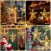Quntis LED-Lichterkette LED Stern Fensterdeko, Warmweiß weihnachtsdeko, Faltbar, mit 3m Kabel, 50cm Fünfzackstern, 282 LEDs, IP20, inkl. Haken, Ideal für Fenster Bild 4