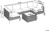 Gartensofa in U-Form 6-Sitzer OMEGANA Hellbeige Polyrattan modular Bild 2