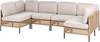 Gartensofa in U-Form 6-Sitzer OMEGANA Hellbeige Polyrattan modular Bild 4