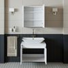 Roomart ATLANTIC-65 Badmöbel Set– 3-teiliges Badezimmermöbel Set - Unterschrank, Waschbecken & Spiegelschrank - H 45 x B 45 x T 65 cm • Weiß Bild 5
