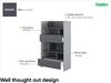MEBLINI Wohnzimmerschrank für Schrankbett Bed Concept - Hochschrank mit Regalen, Fächern und Schubladen - BC-27 - Grau/Graphit Bild 2