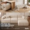 skølm 'Freki' Cloud Sofa 3 Sitzer mit Hocker, Vollschaumcouch mit Federkern und Vakuum-Kompression, kein Aufbau erforderlich, mit 3 Kissen, Cord beige Bild 3