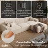 skølm 'Freki' Cloud Sofa 3 Sitzer mit Hocker, Vollschaumcouch mit Federkern und Vakuum-Kompression, kein Aufbau erforderlich, mit 3 Kissen, Cord beige Bild 2