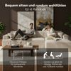 skølm 'Freki' Cloud Sofa 3 Sitzer mit Hocker, Vollschaumcouch mit Federkern und Vakuum-Kompression, kein Aufbau erforderlich, mit 3 Kissen, Cord beige Bild 3
