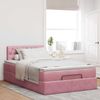 vidaXL Ottoman-Bett mit Matratze Rosa 120x190 cm Samt 3311836 Bild 2