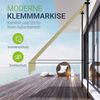 Juskys Klemmmarkise Kapstadt 150x120 cm - Höhenverstellbar, Montage ohne Bohren, wasserabweisend, UV-beständig, senkrecht & diagonal - Beige Bild 2