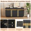 Sideboard Esszimmerschrank, 3 Türen, verstellbare Trennwände, breite grifflose Schließfächer, geeignet für Küche, Wohnzimmer, Esszimmer, Flur, Holz, schwarz gold, 140 x 38 x 70 cm Bild 4