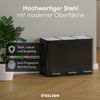 STEELSØN 'Epsilon' Mülleimer, 3x15L, schwarz/silber, Edelstahl, Mülltrennsystem mit 3 Fächern, inkl. Softclose-Deckel und Tragegriffen Bild 3