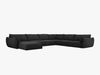 Micadoni Panorama-Ecksofa Kaelle 8-Sitzer Rechts Chenille Over The Horizon Schwarz Bild 2