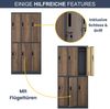 Umkleideschrank Spind IGOR - 6 Abteile, Etikettenhalter Lüftungsschlitze | Umkleidespind Schließfachschrank Garderobenspind, 185x90x45cm Anthrazit-Nussbaum Bild 5