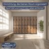 Umkleideschrank Spind IGOR - 6 Abteile, Etikettenhalter Lüftungsschlitze | Umkleidespind Schließfachschrank Garderobenspind, 185x90x45cm Anthrazit-Nussbaum Bild 3