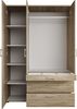 Stella Trading VESALA Kleiderschrank mit Spiegeltür in Mauvella Eiche Optik - Vielseitiger Drehtürenschrank 3-türig für Ihr Schlafzimmer - 135 x 195 x 56 cm (B/H/T) Bild 3