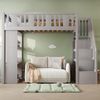 Bett 90x200 cm Hochbett mit Stauraumtreppe und Sicherheitsgeländer – Massivholz, platzsparend Bild 2
