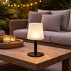 2x LED Solarleuchte, Tischlampe, schwarz weiß, H 31 cm Bild 2