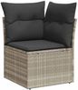 vidaXL 7-tlg. Garten-Sofagarnitur mit Kissen Hellgrau Poly Rattan 3326273 Bild 4