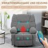 HOMCOM Massagesessel Relaxsessel mit Massagefunktion (Fernsehsessel mit Wärmefunktion, Liegefunktion, 1-St, TV Sessel mit Seitentaschen, Fernbedienung), 98 x 90 x 98 cm, Dunkelgrau Bild 4