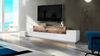Dmora TV-Schrank Tiche, niedriges Wohnzimmer-Sideboard, Fernsehständer-Basis, 100 % Made in Italy, 240 x 45 x 52 cm, glänzendes Weiß und Ahorn, Bild 2