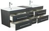 Badmöbel Milano XL 172cm Doppel- Waschtisch SoftClose anthrazit gemasert : Anthrazit gemasert Bild 4