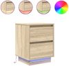 vidaXL Nachttische mit LED-Leuchten 2 Stk. Sonoma-Eiche 38x34x50 cm 861288 Bild 2