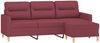 vidaXL 3-Sitzer-Sofa mit Hocker Hellgelb 180 cm, Weinrot Bild 3