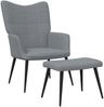 vidaXL Relaxsessel mit Hocker Hellgrau Stoff [327952] Bild 2